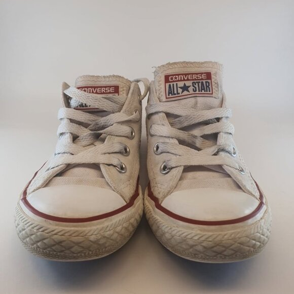 Converse All Star White Canvas Sneakers Youth's Size 13 Lace Up - Picture 4 of 7